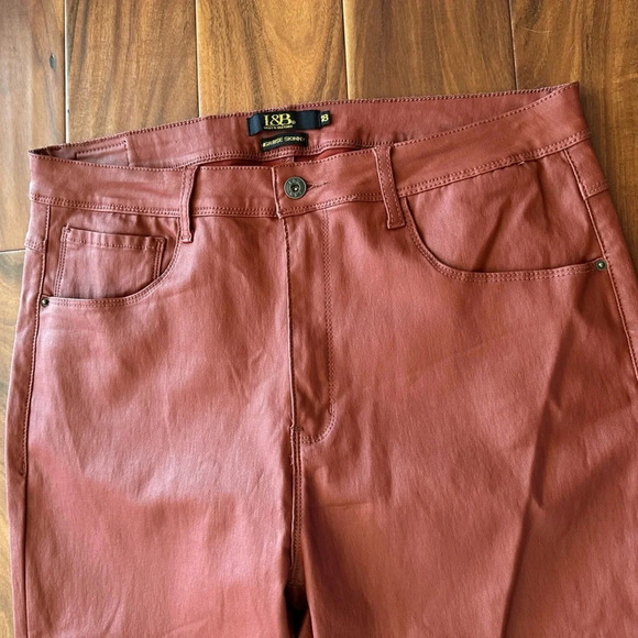 Lucky & Blessed Coated Rust Colored High Rise Skinny Jeans size 18 - Picture 3 of 6